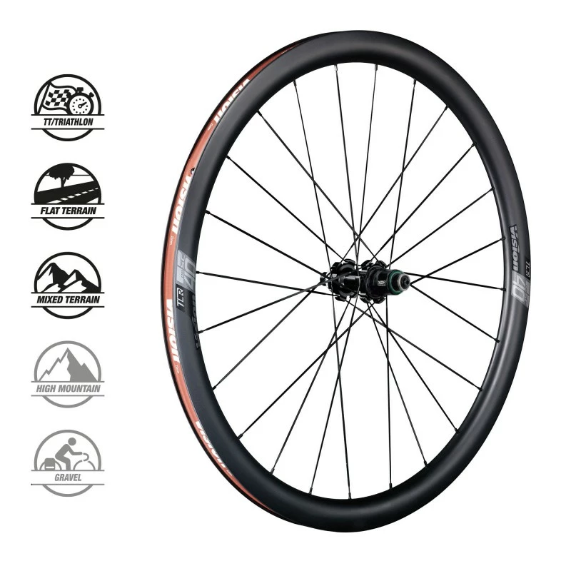 Coppia Ruote In Carbonio VISION SC40 DB CL Disc - immagine 2